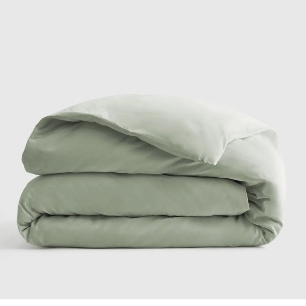 Quince Luxury Organic Sateen Duvet Cover King (Sage)